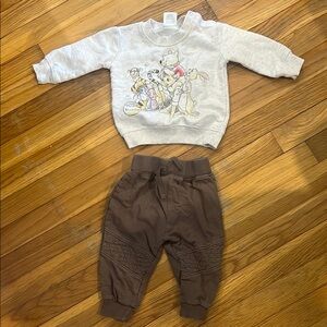 Disney baby Winnie the Pooh sweatshirt & brown pants
